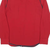 TOMMY HILFIGER Womens Red & Navy Shirt M Button Front Contrast Trim Workwear