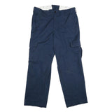 RED KAP Mens Polyester Blend Navy Regular Cargo Trousers W34 L31 Workwear Zip