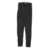 LEVI'S Womens Black Slim Skinny Denim Medium W23 L28 Stretch Cotton Blend Zip