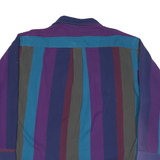 VAN HEUSEN Mens Blue & Purple Striped Casual Shirt L Button Cotton Blend