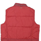 NAPAPIJRI Mens Red Polyester Blend Quilted Jacket L Zip Sleeveless Outdoor