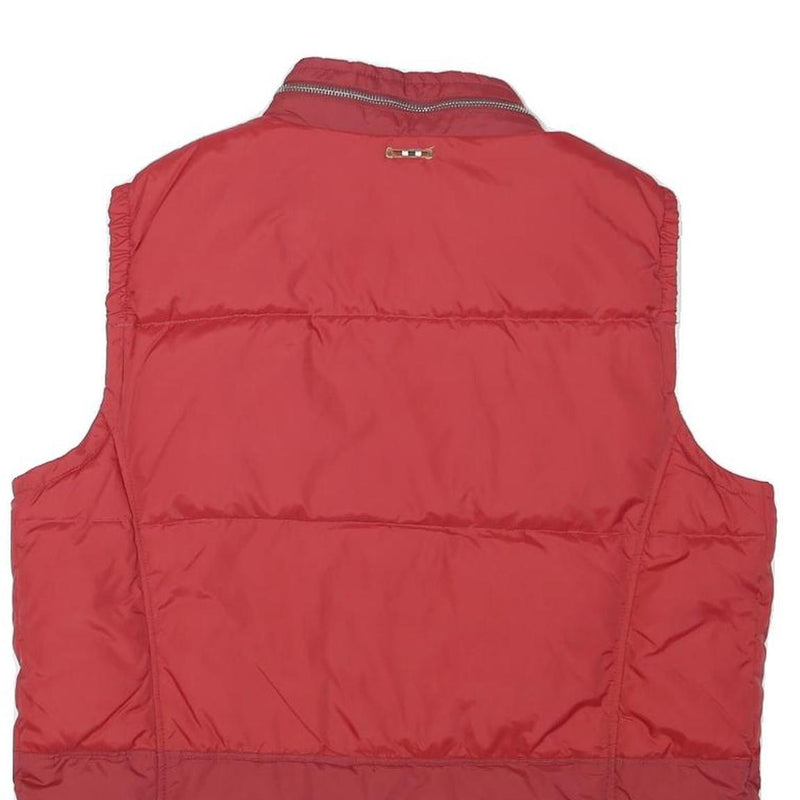 NAPAPIJRI Mens Red Polyester Blend Quilted Jacket L Zip Sleeveless Outdoor