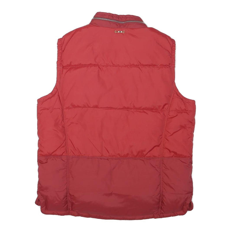 NAPAPIJRI Mens Red Polyester Blend Quilted Jacket L Zip Sleeveless Outdoor