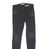 LEVI'S 710 Womens Jeans Black Regular Skinny Denim W28 L30 Distressed Style