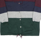 CURRENT SEEN Womens Burgundy Navy Grey Green Colour Block Reversible Jacket One