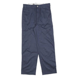 DICKIES Mens Relaxed Navy Cotton Blend Trousers W30 L30 Workwear Zip Closure