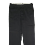 DICKIES Mens Black Classic Straight Trousers W40 L34 Workwear Polyester Blend