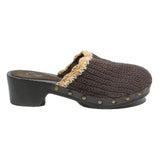 LEI Womens Brown & Beige Crochet Mules Synthetic UK 5 Comfort Stylish Clogs