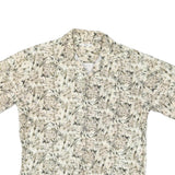 CAMPIA Mens Beige & Green Patterned Cotton Shirt M Casual Summer Beachwear
