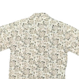 CAMPIA Mens Beige & Green Patterned Cotton Shirt M Casual Summer Beachwear