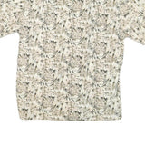 CAMPIA Mens Beige & Green Patterned Cotton Shirt M Casual Summer Beachwear