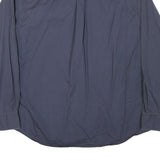 EDDIE BAUER Mens Blue Plain Cotton Blend Shirt L Casual Button-Down Long Sleeve