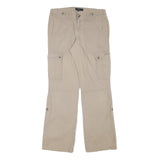 BANANA REPUBLIC Womens Relaxed Beige Cargo Trousers W30 L31 Cotton Blend Zip