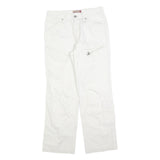 CELIO SPORTSWEAR Womens Cotton Blend White Regular Fit Straight Trousers W30 L30