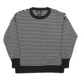DKNY Womens Black & Grey Patterned Jumper Crew Neck Basic Knit S Designer Cotton