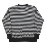 DKNY Womens Black & Grey Patterned Jumper Crew Neck Basic Knit S Designer Cotton