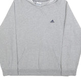 ADIDAS Mens Grey Pullover Hoodie S Casual Cotton Blend Lightweight