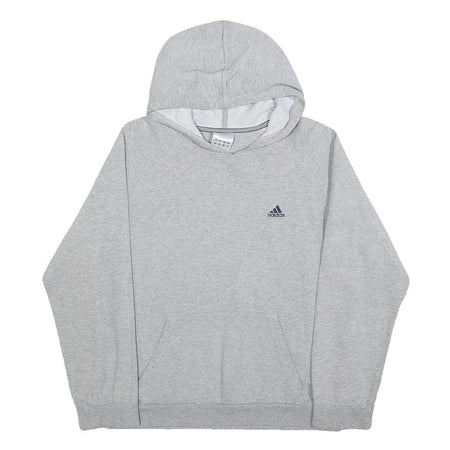ADIDAS Mens Grey Pullover Hoodie S Casual Cotton Blend Lightweight