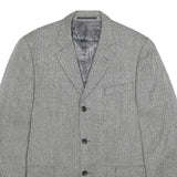 LANIFICIO CAMPORE Mens Grey Wool Blend Classic Jacket XL Woven Button Formal
