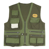 CORMORAN Mens Green & Olive Outdoor Waistcoat L Polyester Blend Woven Plain Zip