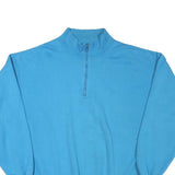 CHEETAH Mens Blue Quarter Zip Sweatshirt XL Cotton Blend Pullover Casual