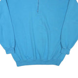 CHEETAH Mens Blue Quarter Zip Sweatshirt XL Cotton Blend Pullover Casual