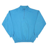 CHEETAH Mens Blue Quarter Zip Sweatshirt XL Cotton Blend Pullover Casual