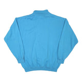 CHEETAH Mens Blue Quarter Zip Sweatshirt XL Cotton Blend Pullover Casual