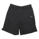 PUMA Mens Black Casual Shorts L W34 Polyester Blend Sports Logo