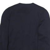 Womens Navy Blue Button Jacket M Polyester Plain Elegant Classic Style