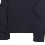 Womens Navy Blue Button Jacket M Polyester Plain Elegant Classic Style