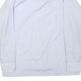 FUSHANG Mens White Light Blue Striped Button-Down Shirt L Formal Smart Casual