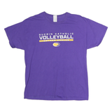 HANES Mens Purple Guerin Catholic Volleyball Graphic T-Shirt L Short Sleeve Crew