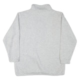 Womens Grey Floral Print Half Zip Sweatshirt M Cotton Blend Casual Style