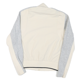 ADIDAS Womens Cream & Grey Colourblock Cotton Blend Coach Jacket M Jersey Zip