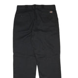 DICKIES Mens Regular Fit Black Cotton Blend Trousers W34 L31 Workwear Zip