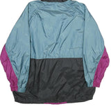 JEANTEX Mens Blue & Purple Nylon Hooded Pullover Jacket M Lightweight Sportswear
