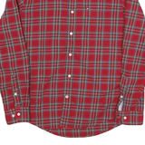 LEVI'S Mens Red Check Shirt M Cotton Blend Long Sleeve Button Collar Casual
