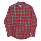 LEVI'S Mens Red Check Shirt M Cotton Blend Long Sleeve Button Collar Casual