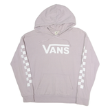 VANS Mens Lilac Hoodie M Cotton Pullover Checked Sleeve Print