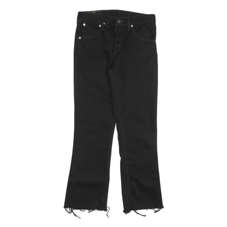 LEVI'S Mens Jeans Black Regular Bootcut Denim Medium W29 L28 Cropped Raw Hem