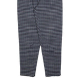 BIANCA Womens Wool Blend Grey Check Regular Fit Straight Trousers W28 L28