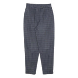 BIANCA Womens Wool Blend Grey Check Regular Fit Straight Trousers W28 L28