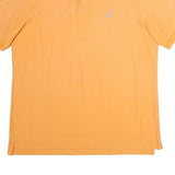 NAUTICA Mens Orange Short Sleeve Plain Polo Shirt L Cotton Classic Fit Sailing
