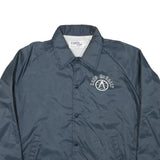 CHALK LINE Mens Blue Rand McNally Coach Jacket L Polyester Blend Button Closure