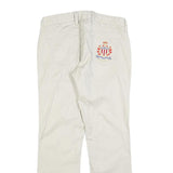 RALPH LAUREN POLO JEANS COMPANY Womens Cotton Blend Cream Slim Straight Trousers
