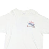 HANES Mens White Graphic T-Shirt L Short Sleeve Crew Neck Classic Cotton Blend