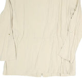 ZARA Womens Cream Jacket L Polyester Blend Zip Plain Lightweight Casual