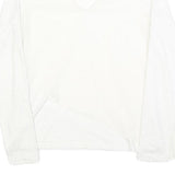 ARMANI EXCHANGE Womens White Sheer Mesh Panel V-Neck Long Sleeve Top S Polyester