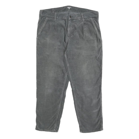 CARHARTT WIP Mens Cotton Grey Regular Straight Trousers W36 L26 Casual Workwear